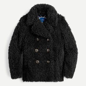 J. Crew Faux Fur Double Breasted Peacoat Size Medium